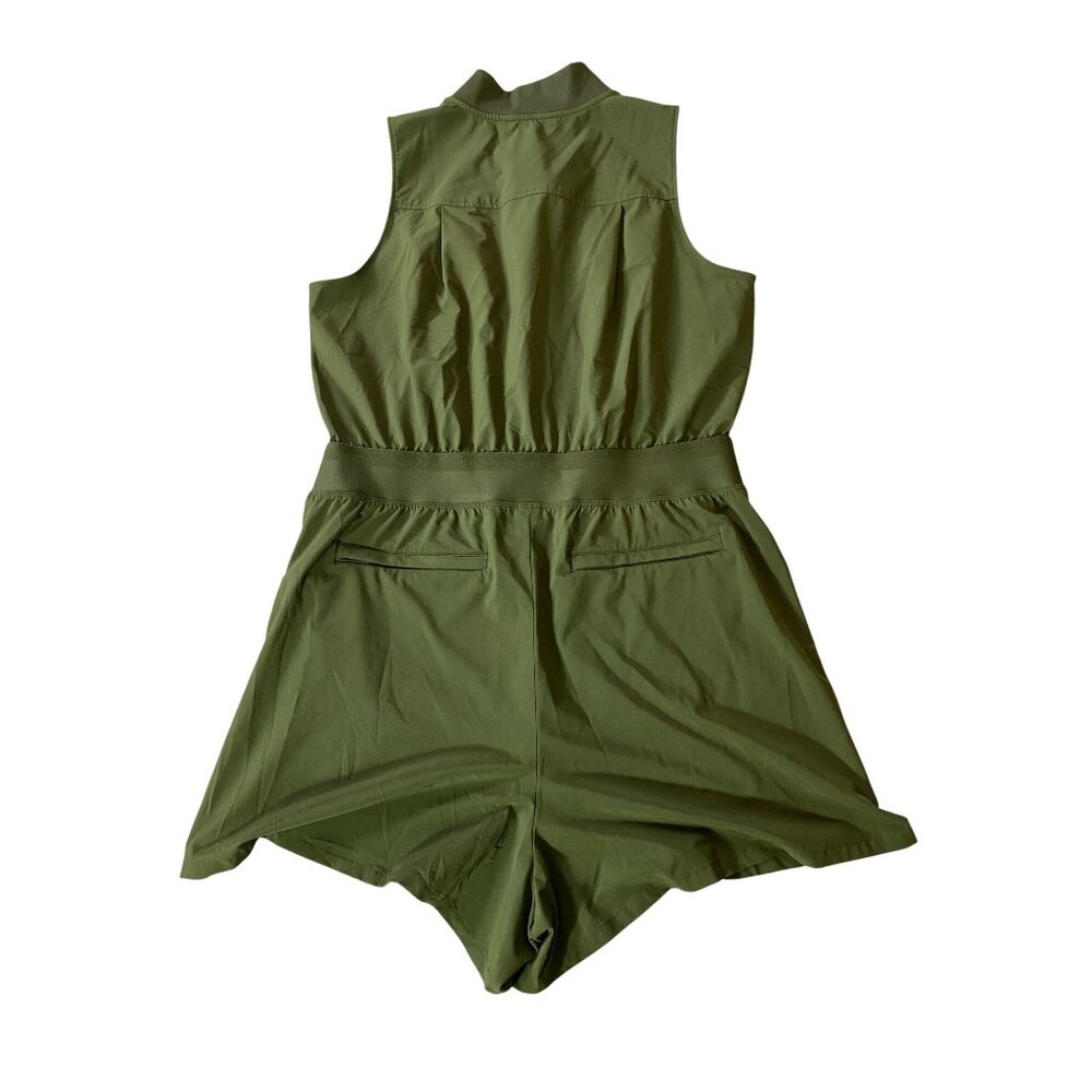 Athleta Olive Green Sleeveless Romper - Picture 2 of 11